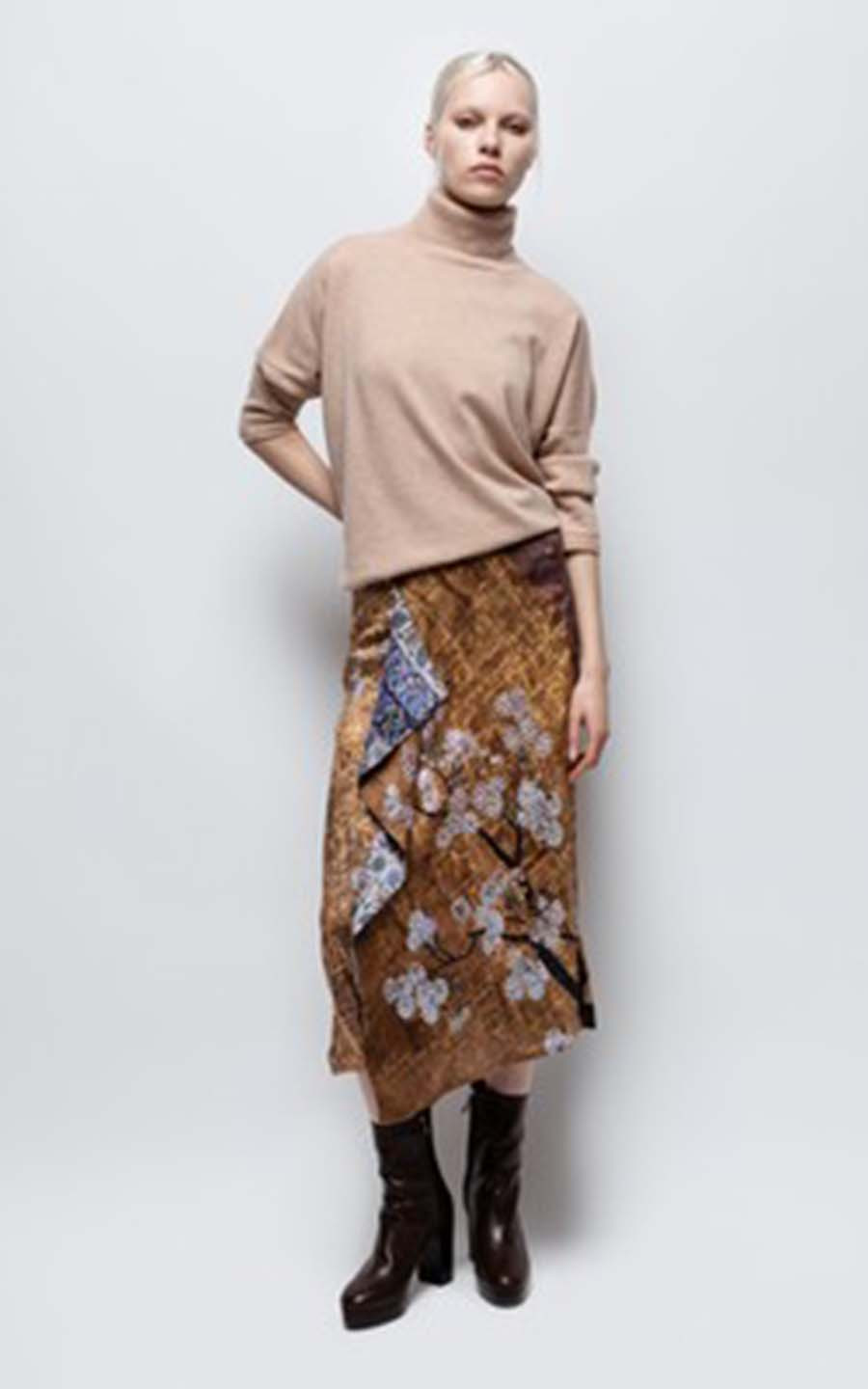 Multi beige Rok