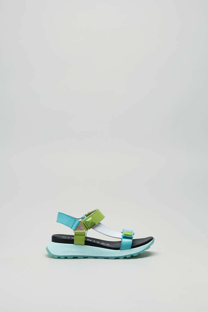 Turquoise Sandaal plat